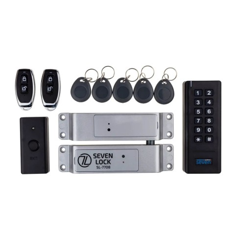 Беспроводной комплект контроля доступа с радиобрелками SEVEN LOCK SL-7708r black