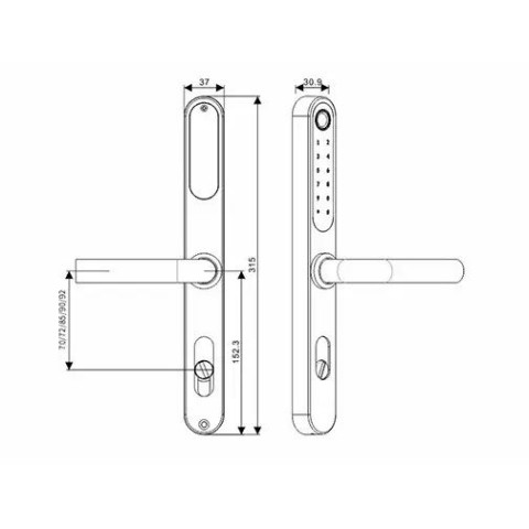 Умный дверной биометрический замок SEVEN LOCK SL-7761BF