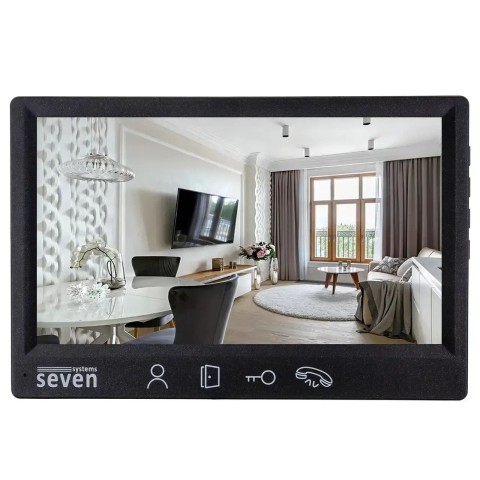 Комплект домофона 7 дюймов с вызывной панелью SEVEN DP-7571/07Kit black
