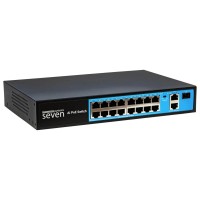 PoE коммутатор 16 портов SEVEN P-73216G-SFP (POE: 16, UP: 2G+1SFP)