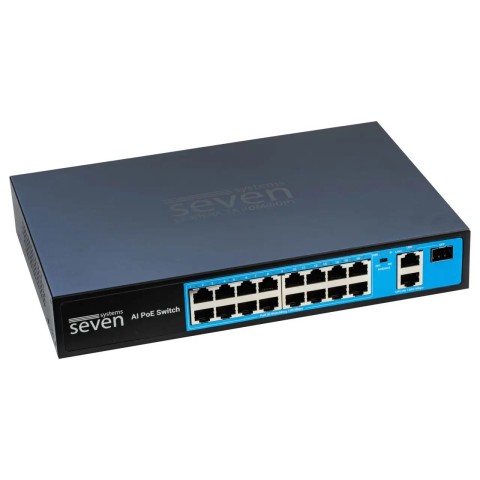 PoE комутатор 16 портів SEVEN P-73216G-SFP