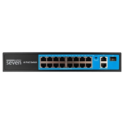 PoE комутатор 16 портів SEVEN P-73216G-SFP