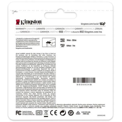 Карта памяти для домофона microSDXC Kingston Canvas Select Plus 256 GB Class 10 А1 UHS-1