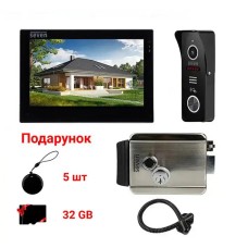 Комплект Wi-Fi домофона 7 дюймов с электромеханическим замком на калитку SEVEN KD-7828d