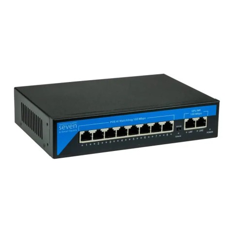 Комплект видеонаблюдения на 8 купольных 5 Мп IP-камер SEVEN IP-7215B8-5MP