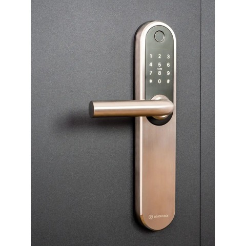 Умный дверной биометрический замок SEVEN LOCK SL-7768BF silver