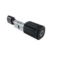 Умный дверной биометрический замок (цилиндр) SEVEN LOCK SL-7774BF black (35-90 мм)