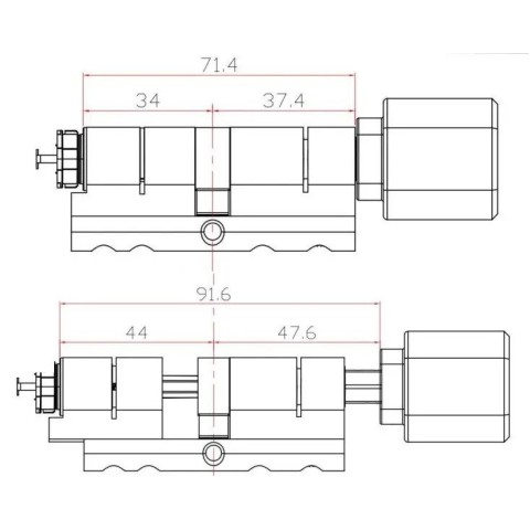 Умный дверной биометрический замок (цилиндр) SEVEN LOCK SL-7774BF black (35-90 мм)