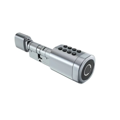 Умный дверной биометрический замок (цилиндр) SEVEN LOCK SL-7774BF silver (35-90 мм)