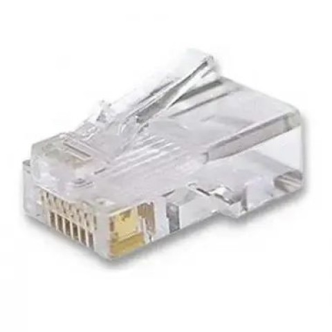 Набор коннектор RJ45 10 шт + колпачок под RJ45 синий 10 шт