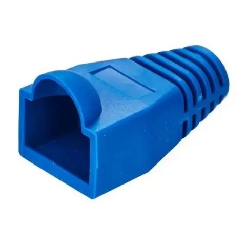 Набор коннектор RJ45 10 шт + колпачок под RJ45 синий 10 шт