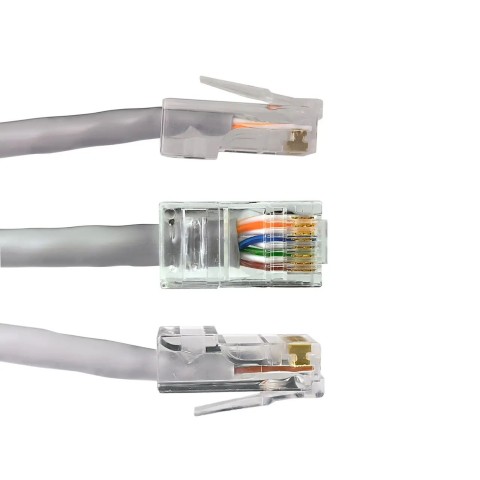 Набор коннектор RJ45 10 шт + колпачок под RJ45 синий 10 шт