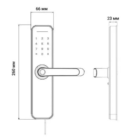 Умный дверной биометрический замок SEVEN LOCK SL-7740BF black