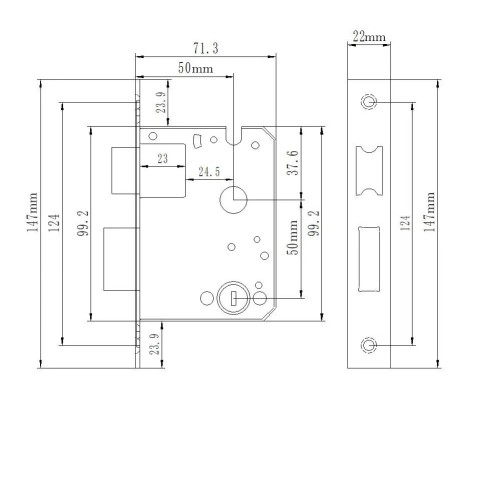 Умный дверной биометрический замок SEVEN LOCK SL-7740BF black