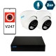 Комплект видеонаблюдения на 2 купольные 2 Мп IP-камеры SEVEN IP-7212W2P4-2MP