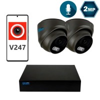Комплект відеоспостереження на 2 купольні 2 Мп IP-камери SEVEN IP-7212B2P4-2MP