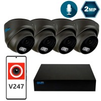Комплект відеоспостереження на 4 купольні 2 Мп IP-камери SEVEN IP-7212B4P4-2MP