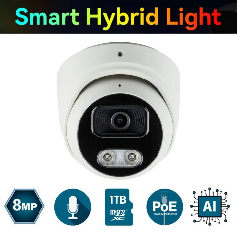 IP-відеокамера 8 Мп SEVEN IP-7218PA-DL white 2,8 мм з розумним подвійним підсвічуванням