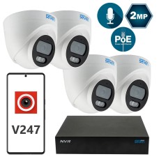 Комплект видеонаблюдения на 4 купольные 1080p IP-видеокамеры SEVEN 4D2