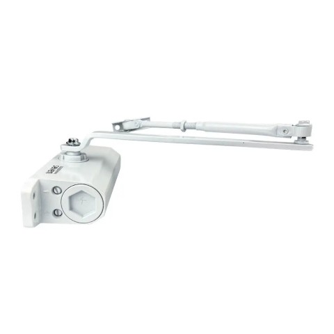 Доводчик двери 45-75 кг SEVEN DC-7743HP white (з механизмом фиксации)