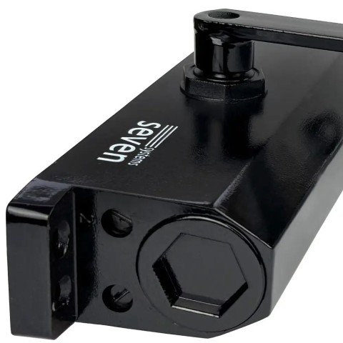 Доводчик двери от 75 до 100 кг SEVEN DC-7744HP black (с механизмом фиксации)