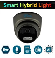 IP-відеокамера 5 Мп SEVEN IP-7215PA-DL black 2,8 мм з розумним подвійним підсвічуванням
