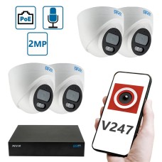 Комплект "Установи сам" IP-видеонаблюдения 2 Мп на 4 внутренние камеры SEVEN 4D2KIT