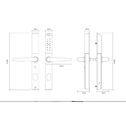 Умный дверной биометрический замок SEVEN LOCK SL-7763BF white