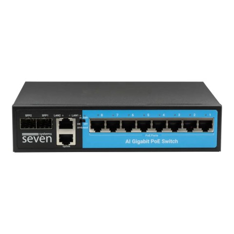 Гігабітний PoE комутатор 8 портів SEVEN P-7328FG-2SFP