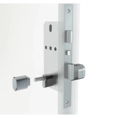 Умный дверной биометрический замок (цилиндр) SEVEN LOCK SL-7773BF silver (40-106 мм)