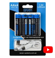 Акумуляторна батарейка SEVEN AA 1.5V Li-ion 4 шт