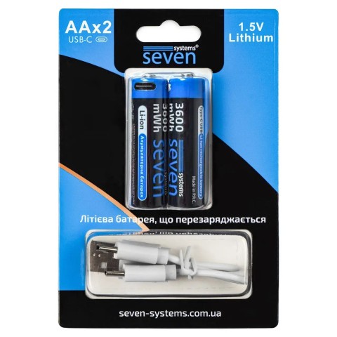 Аккумуляторная батарейка SEVEN AA 1.5V Li-ion 2 шт
