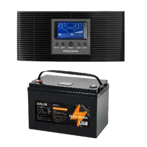 Комплект резервного питания Prologix 1200 (PLP1200XL) c АКБ LiFePO4 12.8V/100Ah 1280Wh