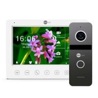 Комплект видеодомофонаNeoLight Kappa+ HD WF white 7 дюймов и вызывной панели NeoLight SOLO FHD Graphite