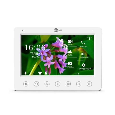 Комплект видеодомофонаNeoLight Kappa+ HD WF white 7 дюймов и вызывной панели NeoLight SOLO FHD Graphite