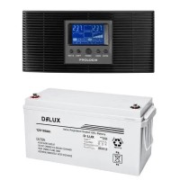 Комплект резервного живлення Prologix 1200 (PLP1200XL) з АКБ Delux Gel 12V/100Ah