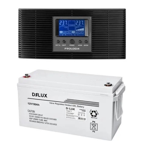 Комплект резервного питания Prologix 1200 (PLP1200XL) c АКБ Delux Gel 12V/150Ah