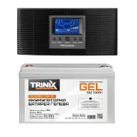 Комплект резервного живлення Prologix 1200 (PLP1200XL) з АКБ Trinix Gel 12V/100Ah
