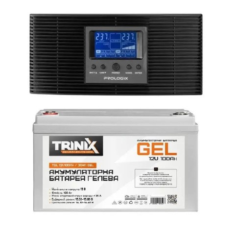 Комплект резервного питания Prologix 1200 (PLP1200XL) c АКБ Trinix Gel 12V/100Ah