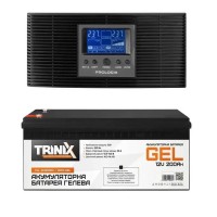 Комплект резервного питания Prologix 1200 (PLP1200XL) c АКБ Trinix Gel 12V/200Ah