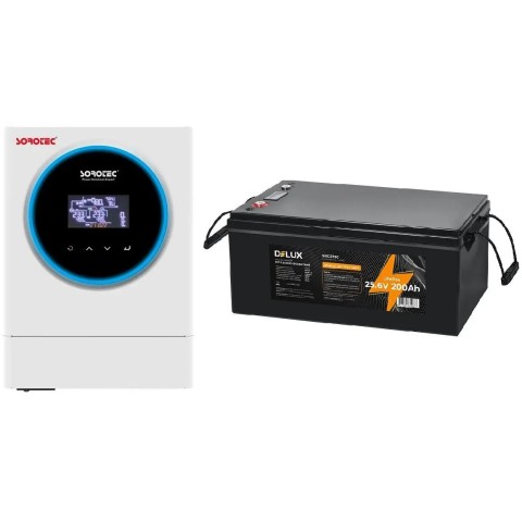 Комплект резервного питания Sorotec REVO VM IV PRO-T 4kW/24V c АКБ LiFePO4 25.6V/200Ah 5120Wh