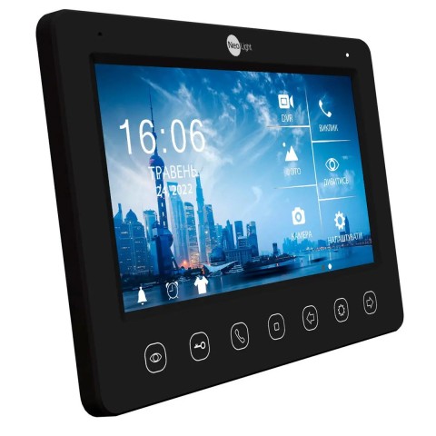 Комплект видеодомофона NeoLight KAPPA+ HD Black и панель вызова SOLO FHD Silver