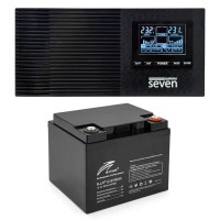 Комплект резервного питания SEVEN I-7964 1200ВА/1000Вт c АКБ LiFePo4 12.8V/50Ah