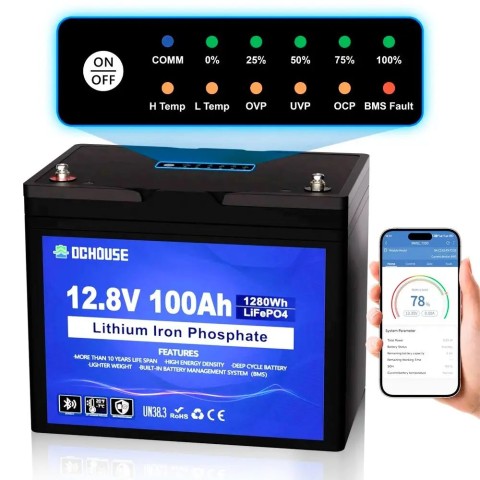 Комплект резервного питания SEVEN I-7964 1200ВА/1000Вт c АКБ LiFePO4 DC HOUSE 12.8V 100Ah Bluetooth