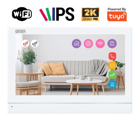 Відеодомофон 7 дюймів з Wi-Fi SEVEN DP-7576-W2K white