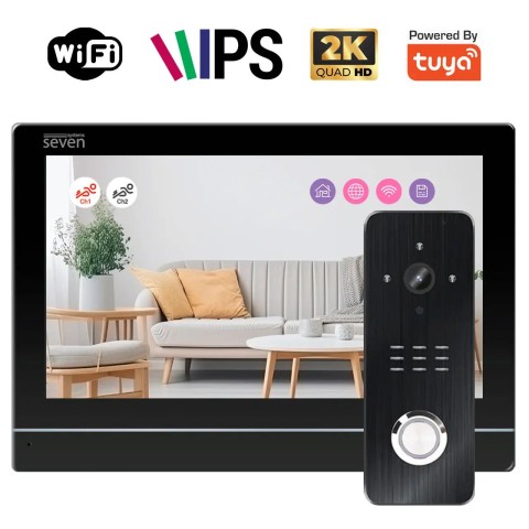 Комплект Wi-Fi домофону 7 дюймів з панеллю виклику SEVEN DP-7576/07Kit black