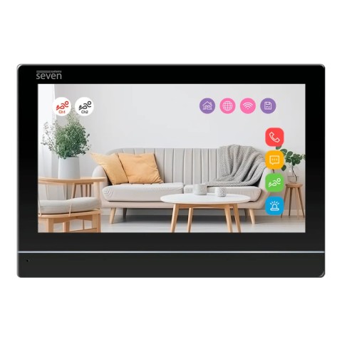 Комплект Wi-Fi домофону 7 дюймів з панеллю виклику SEVEN DP-7576/03Kit black
