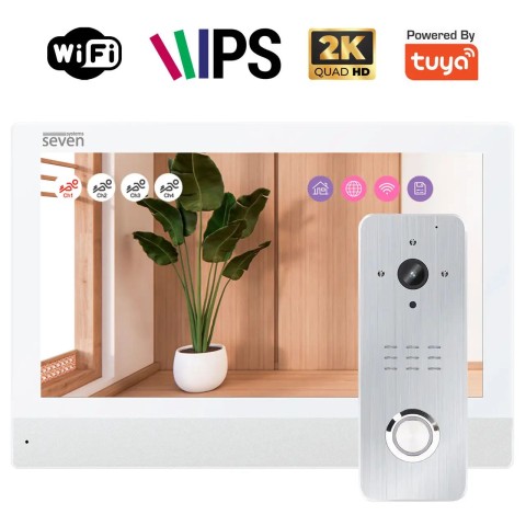 Комплект Wi-Fi домофону 7 дюймів з панеллю виклику SEVEN DP-7579/07Kit white