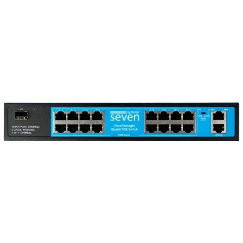 Хмарно керований гігабітний 19-ти портовий PoE комутатор SEVEN GPS316 (Cloud POE: 16G, UP: 2G+1SFP)