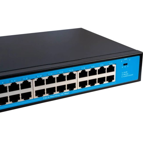 PoE комутатор 24 порти SEVEN P-73224G-2SFP (POE: 24, UP: 2 Combo G / SFP)